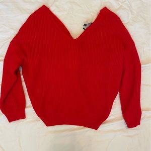 Hudson Gray Red Backless Sweater